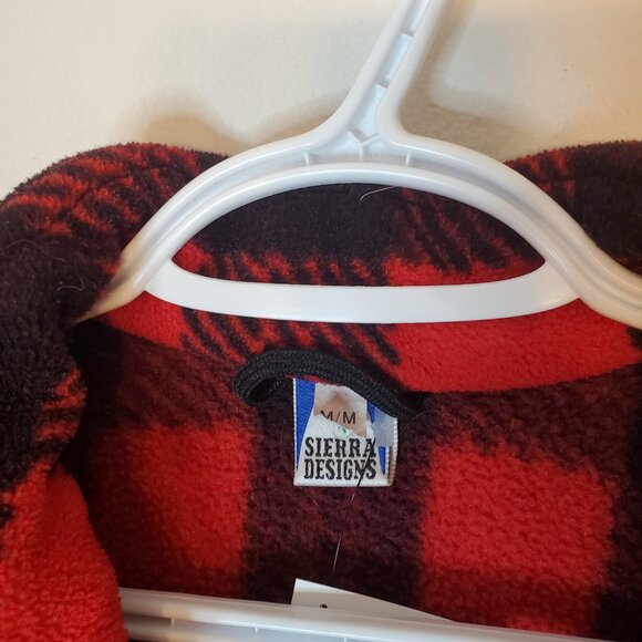 Men's Red and Black Plaid Fleece Jacket - Picture 4 of 4